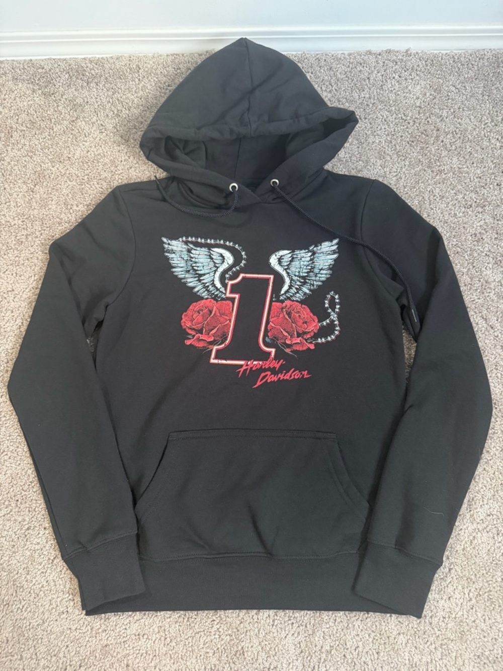 Y2K Harley Davidson XS Women’s Hoodie Sweater Punk Moto